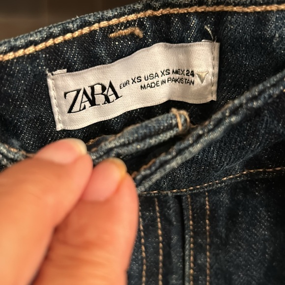 ZARA  Pleated Mini Denim Skirt size extra small - Picture 9 of 11